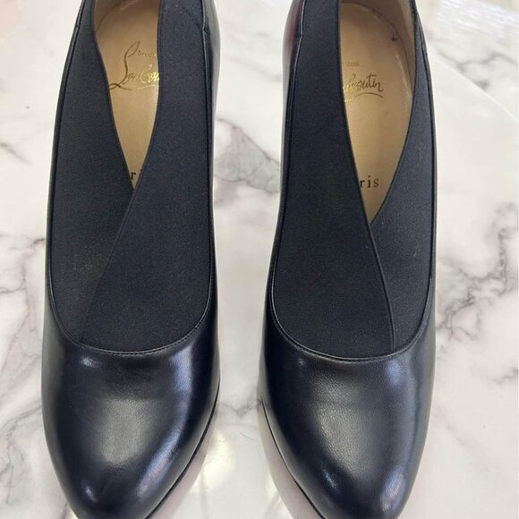 CHRISTIAN LOUBOUTIN Nappa Shiny Toot Couverte 100 Pumps size 40 in Black - Picture 4 of 9